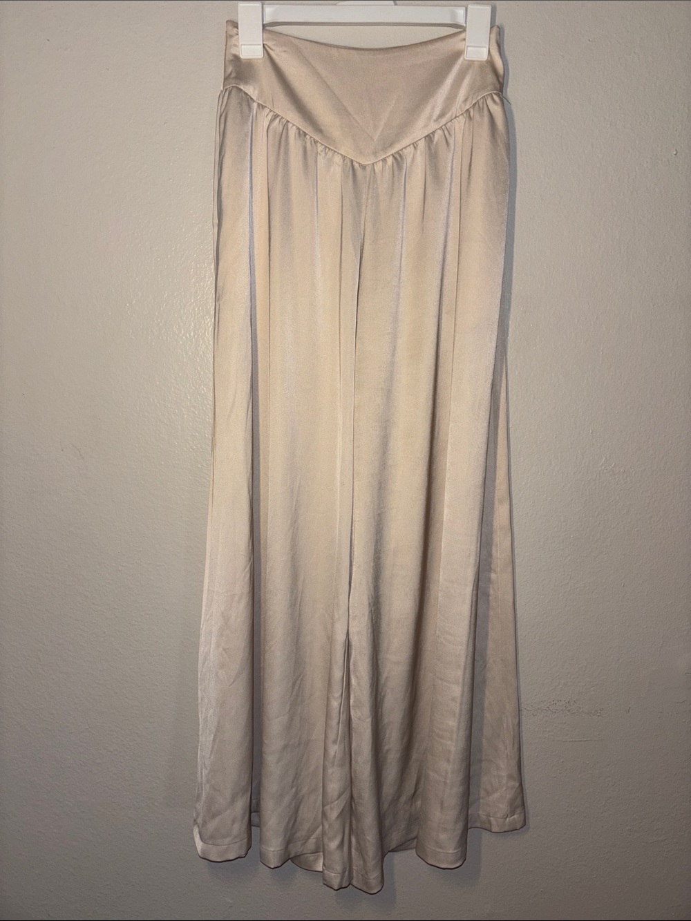 CIDER women's cream satin maxi skirt - elegant flowy silhouette